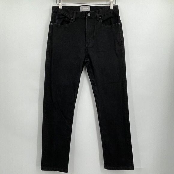 Everlane Black High Rise Straight Leg Cropped Ankle Denim Jeans Size 28 - Picture 1 of 6
